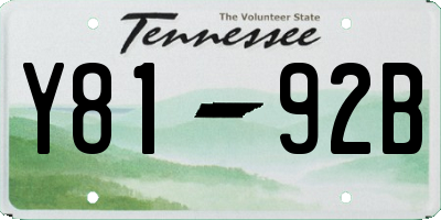 TN license plate Y8192B