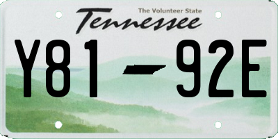 TN license plate Y8192E