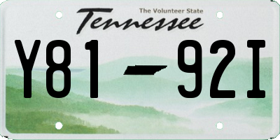 TN license plate Y8192I