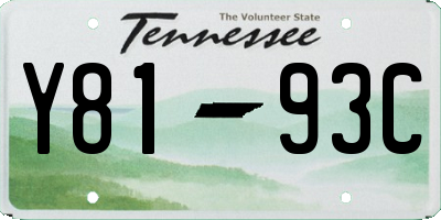 TN license plate Y8193C