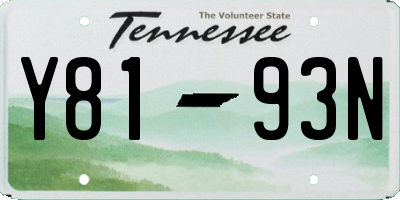 TN license plate Y8193N