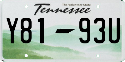 TN license plate Y8193U