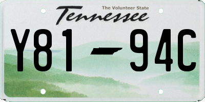 TN license plate Y8194C