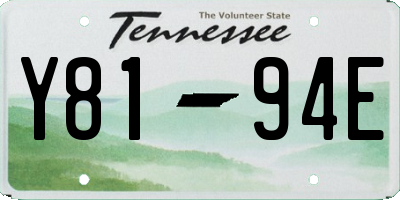 TN license plate Y8194E