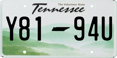 TN license plate Y8194U