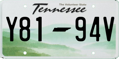 TN license plate Y8194V