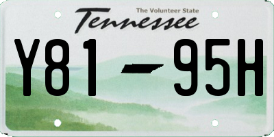 TN license plate Y8195H