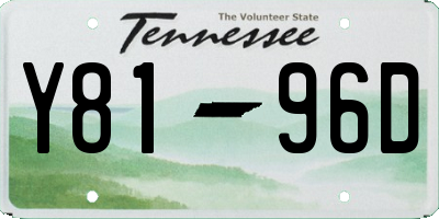 TN license plate Y8196D