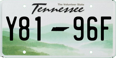 TN license plate Y8196F
