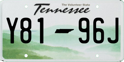 TN license plate Y8196J