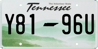 TN license plate Y8196U