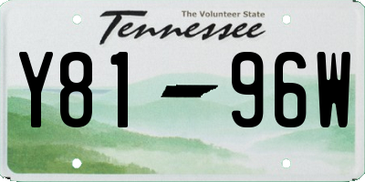 TN license plate Y8196W