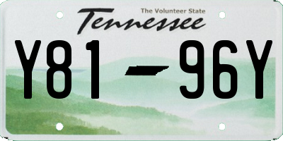 TN license plate Y8196Y