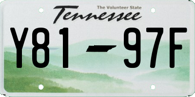 TN license plate Y8197F