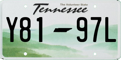 TN license plate Y8197L