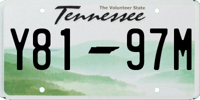 TN license plate Y8197M