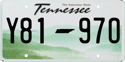 TN license plate Y8197O