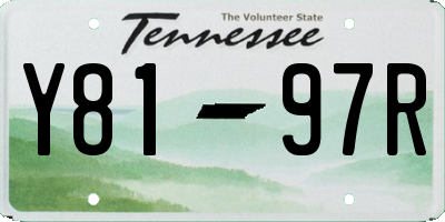 TN license plate Y8197R