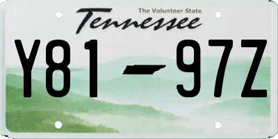 TN license plate Y8197Z