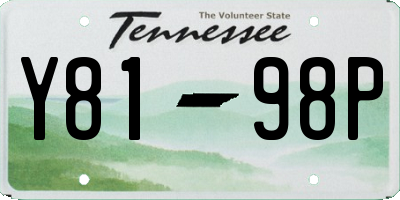 TN license plate Y8198P