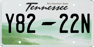 TN license plate Y8222N