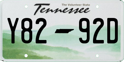 TN license plate Y8292D