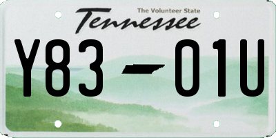 TN license plate Y8301U