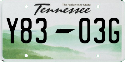 TN license plate Y8303G