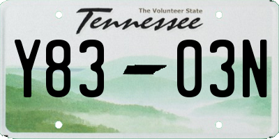 TN license plate Y8303N
