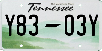 TN license plate Y8303Y