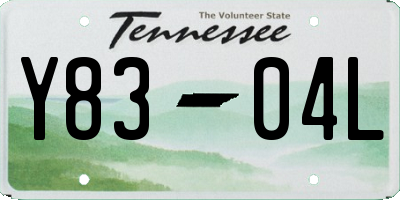 TN license plate Y8304L