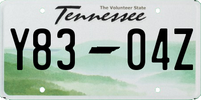 TN license plate Y8304Z