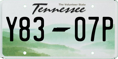 TN license plate Y8307P