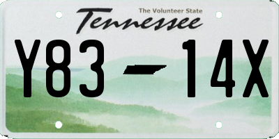 TN license plate Y8314X