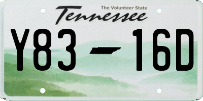 TN license plate Y8316D