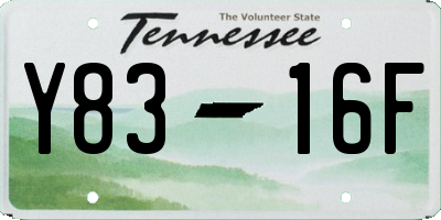 TN license plate Y8316F