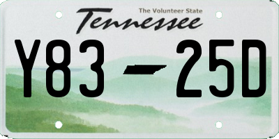 TN license plate Y8325D