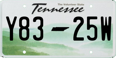 TN license plate Y8325W