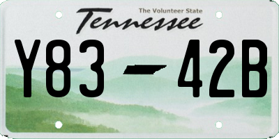 TN license plate Y8342B