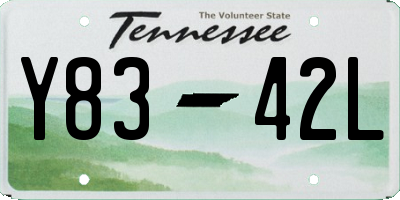 TN license plate Y8342L