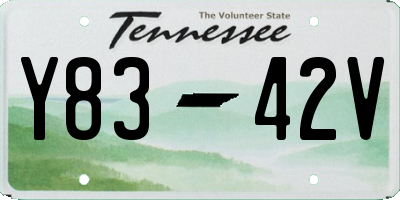 TN license plate Y8342V