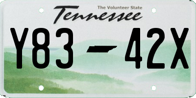 TN license plate Y8342X