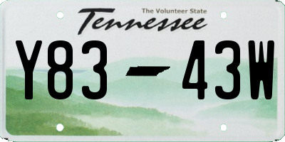 TN license plate Y8343W