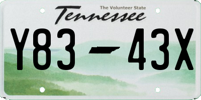 TN license plate Y8343X