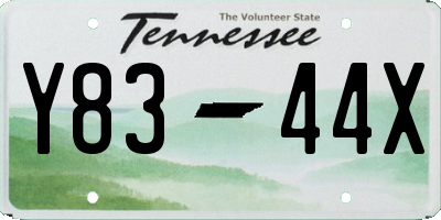 TN license plate Y8344X