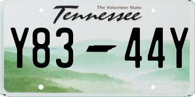 TN license plate Y8344Y