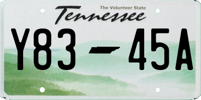 TN license plate Y8345A