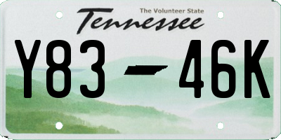 TN license plate Y8346K