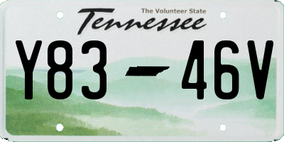TN license plate Y8346V