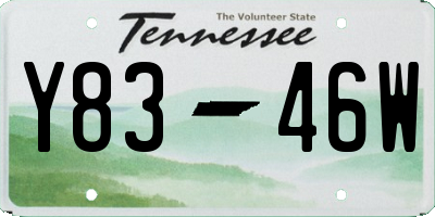 TN license plate Y8346W